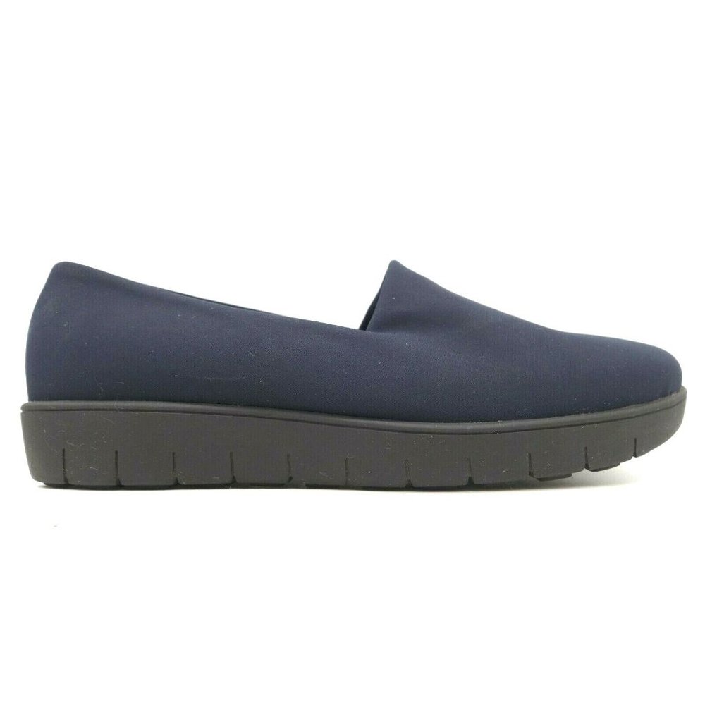 Panara Navy Blue Slip On Casual Low Wedge Loafers Shoes Women's 9